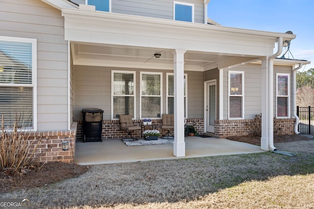 view of patio with a porch