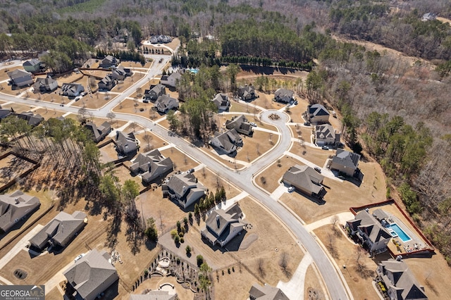 drone / aerial view with a residential view