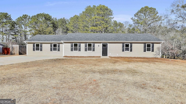 view of single story home