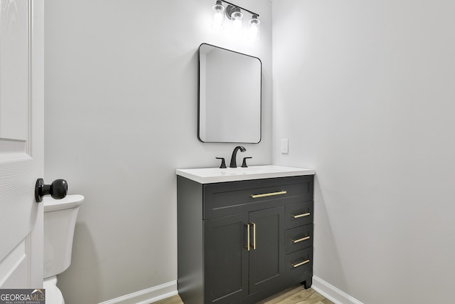 bathroom with toilet and vanity