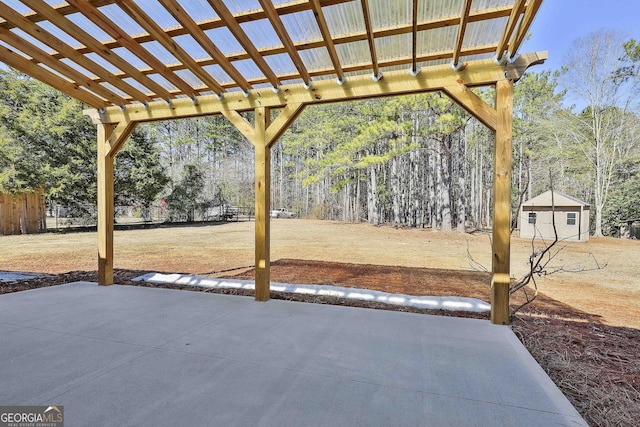 view of patio with a pergola