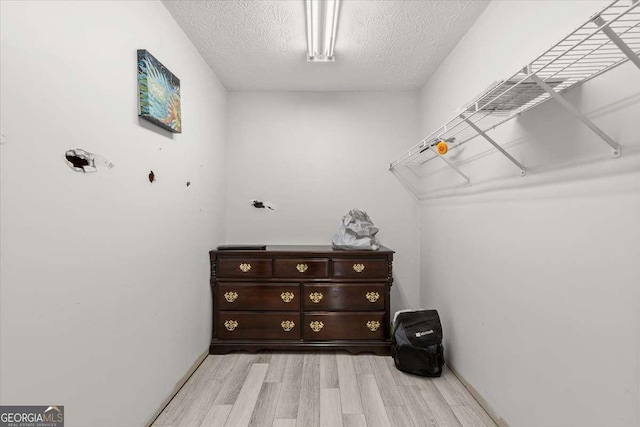 walk in closet featuring light wood-type flooring