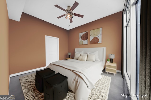 bedroom with ceiling fan