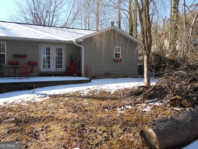 exterior space featuring french doors