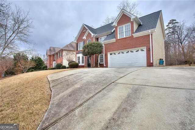 view of front property with a garage