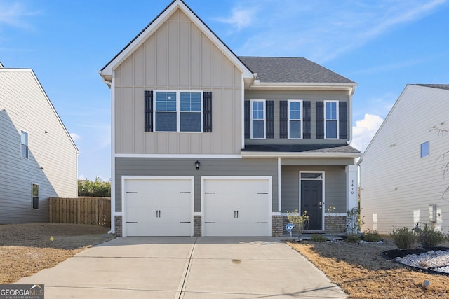 view of front of home with a garage