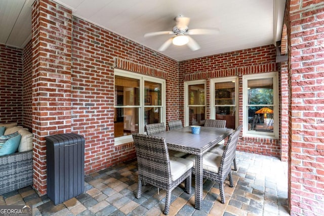 view of patio / terrace with ceiling fan