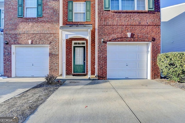 entrance to property with a garage