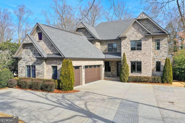 view of front of house with a garage