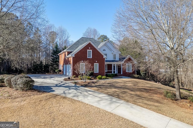 view of property with a front lawn