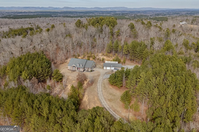 birds eye view of property featuring a mountain view