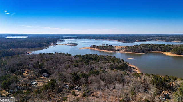 49 Post Oak Dr, Lagrange, GA 30240 - aerial view of property and surrounding area featuring a heavily wooded area and a nearby body of water
