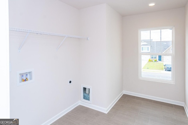 28 Russet Way Lot 60, Newnan, GA 30263 - washroom featuring hookup for an electric dryer, washer hookup, baseboards, and recessed lighting