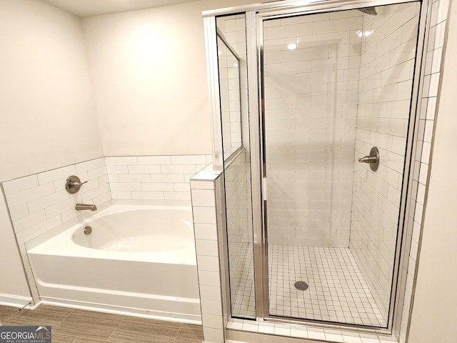 28 Russet Way Lot 60, Newnan, GA 30263 - bathroom with a garden tub and a shower stall