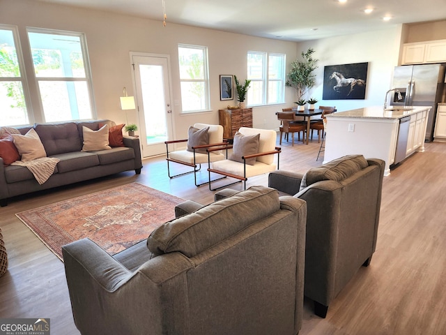 28 Russet Way Lot 60, Newnan, GA 30263 - living room with light wood-type flooring and recessed lighting