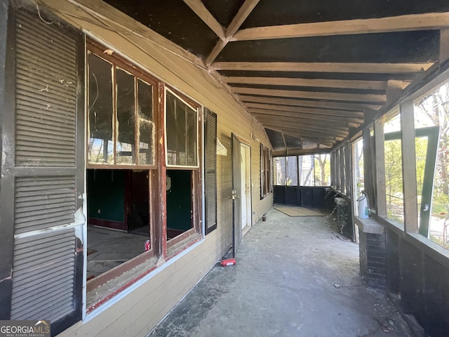 view of unfurnished sunroom