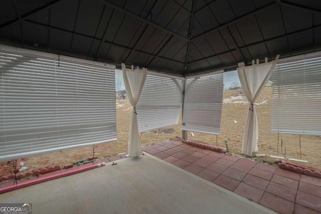 view of patio featuring a gazebo