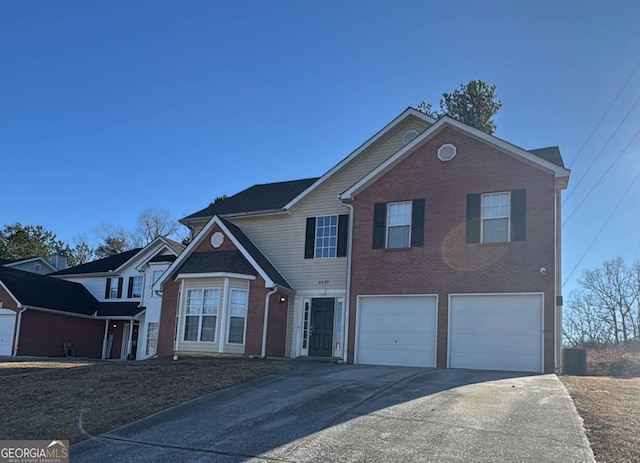 front facade with a garage