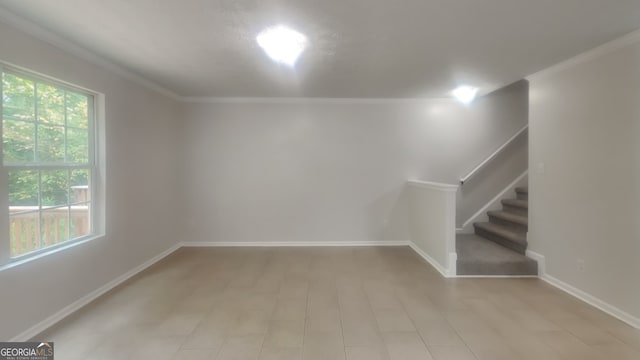 interior space featuring ornamental molding