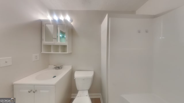 bathroom with toilet and vanity