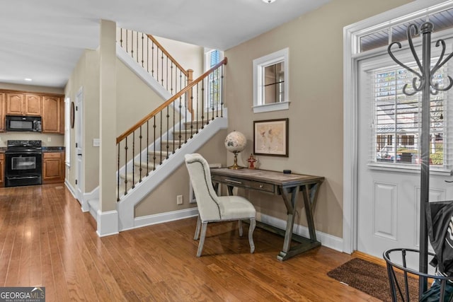 office featuring hardwood / wood-style floors