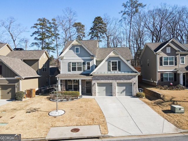 craftsman-style home with a garage