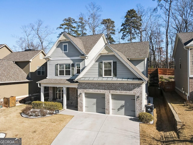 craftsman-style home with a garage