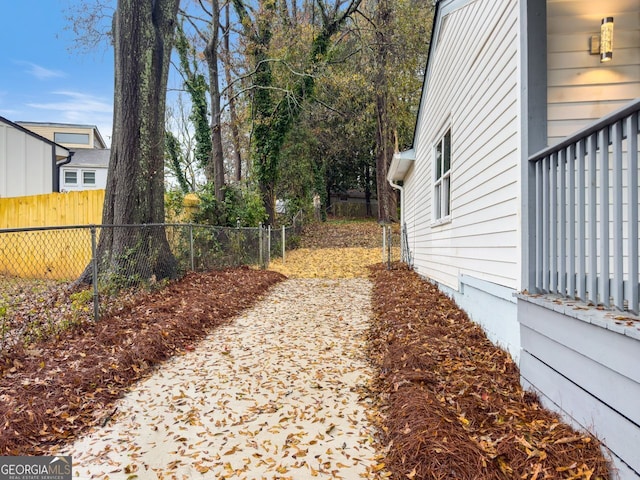 view of yard featuring fence