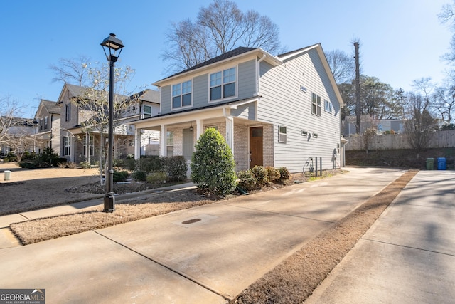 view of front of property with a porch