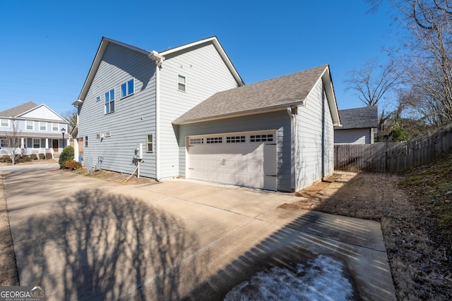 view of home's exterior with a garage