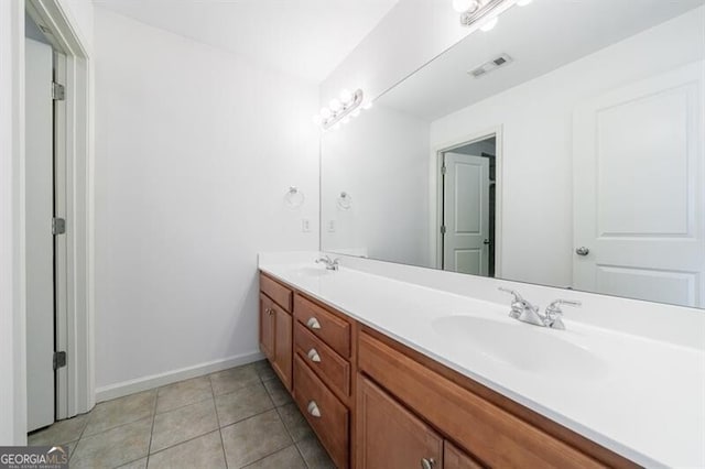 bathroom featuring tile patterned floors and vanity