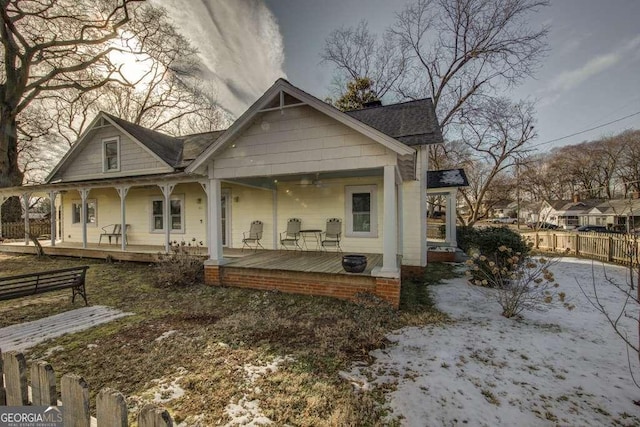 view of front of home with covered porch