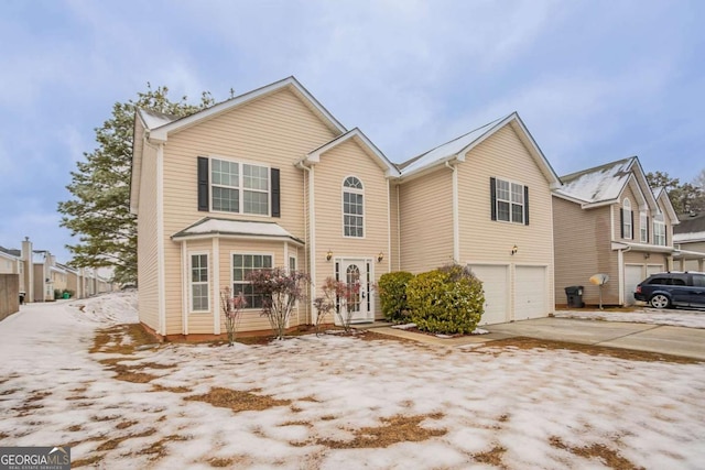 view of property with a garage