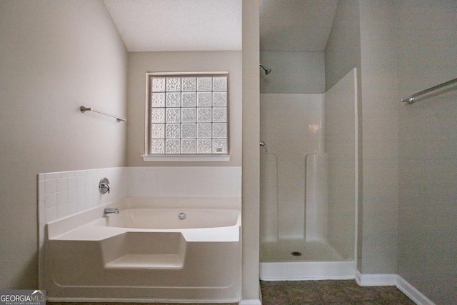 bathroom with plus walk in shower