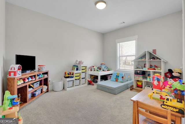 game room featuring carpet flooring