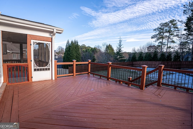 deck featuring a sunroom