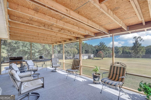 view of unfurnished sunroom