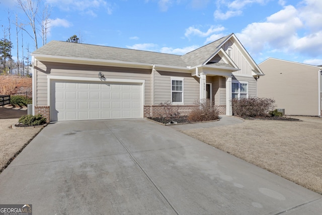 view of front of house with a garage