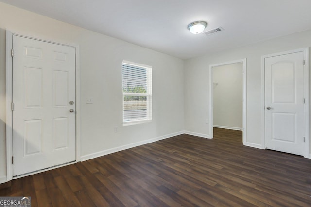 interior space featuring dark hardwood / wood-style floors