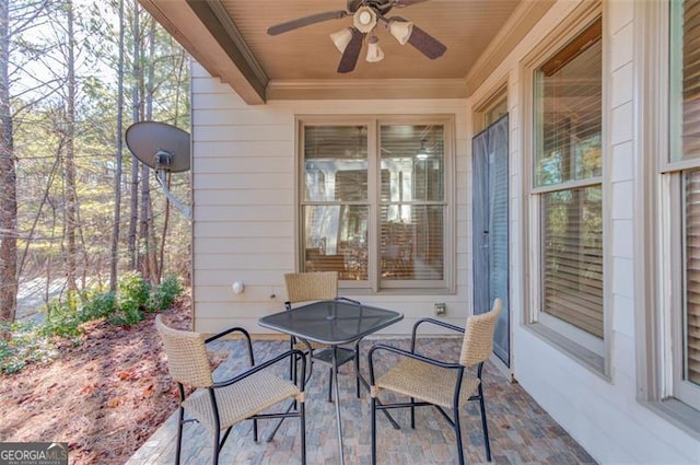 588 Myrtle Trace Ln, Suwanee, GA 30024 - view of patio with ceiling fan and outdoor dining space