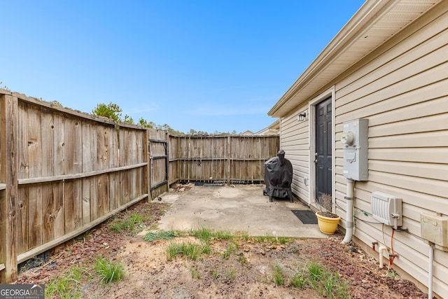 view of yard with a patio area