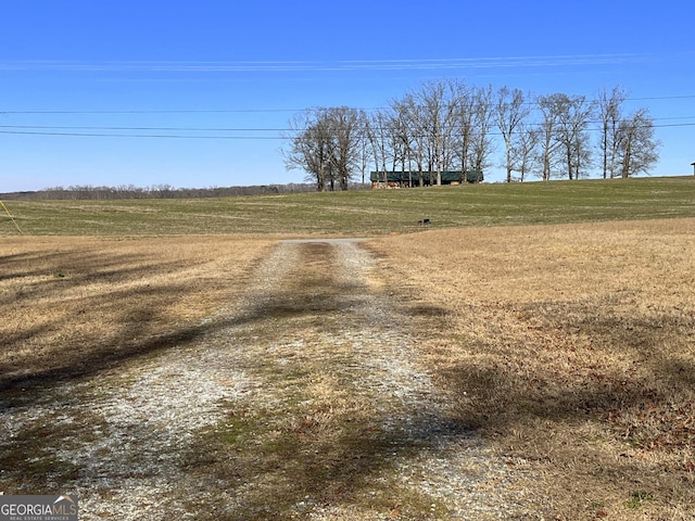 view of street with a rural view