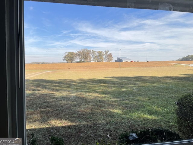 view of yard with a rural view