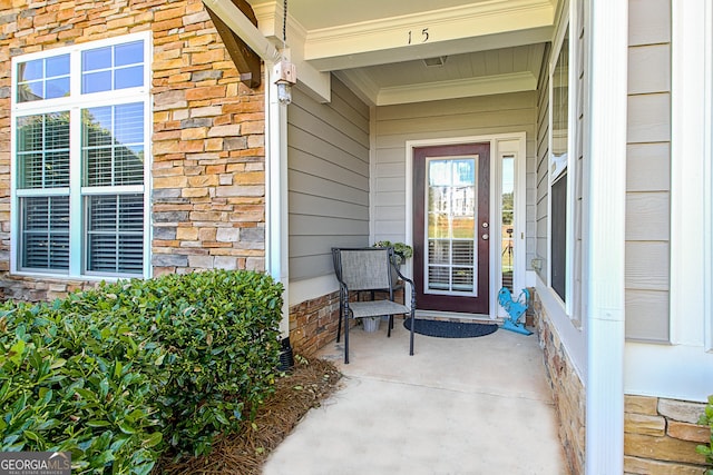 view of doorway to property