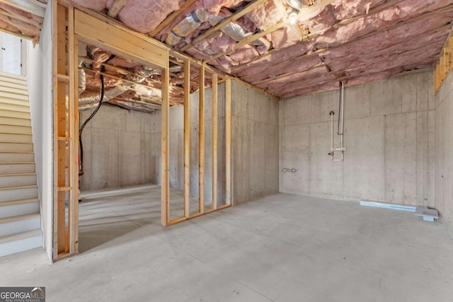 5721 Brickhampton Ct, Clermont, GA 30527 - unfinished basement with stairway