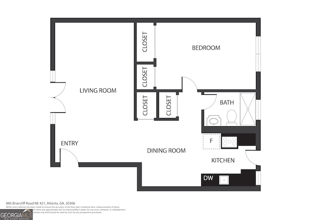 885 Briarcliff Rd NE Unit 21, Atlanta, GA 30306 - floor plan / room layout