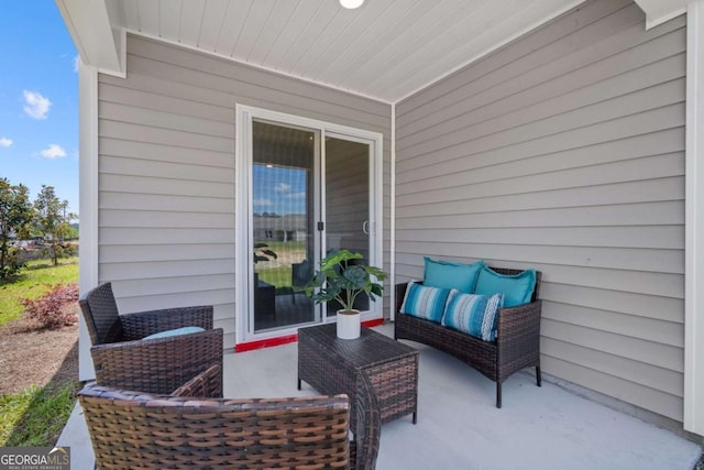 view of patio / terrace featuring an outdoor hangout area