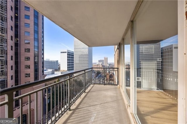 balcony featuring a city view