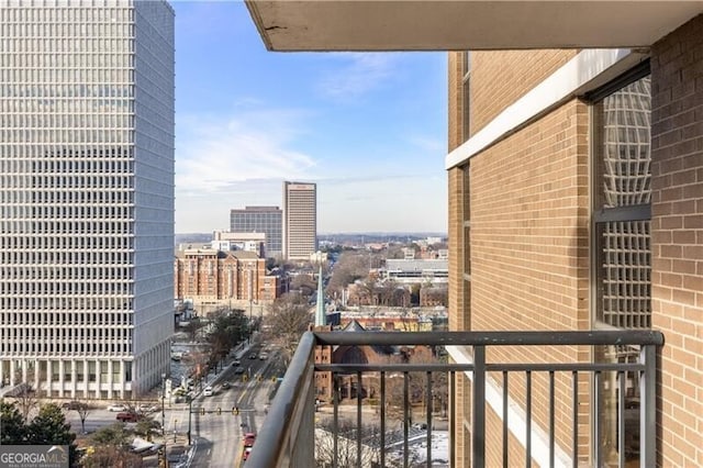 balcony with a city view