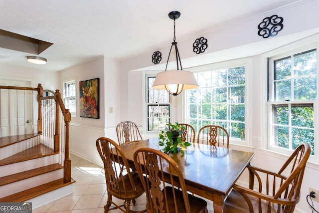 view of tiled dining area